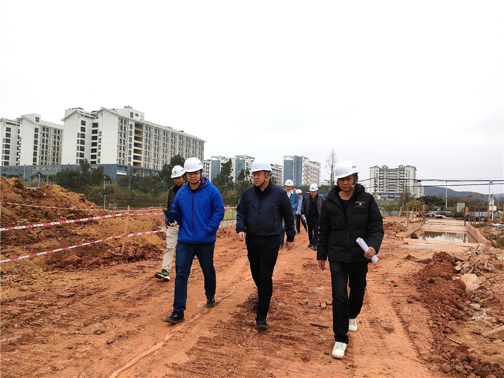 南寧市住房和城鄉(xiāng)建設(shè)局副局長吳智到大派河河道改道整治工程現(xiàn)場檢查指導(dǎo)工作